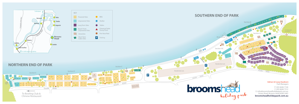 Brooms Head Holiday Park Map