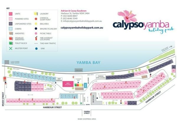 Calypso Yamba Holiday Park Map