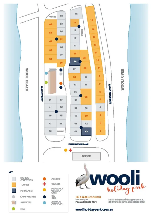 Wooli Holiday Park Map